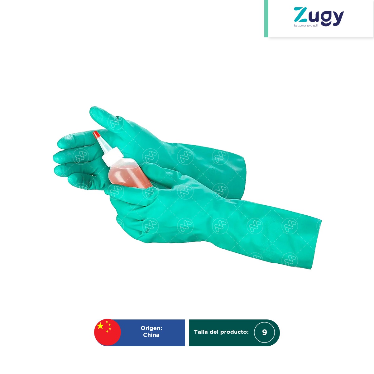 guantes de nitrilo para derrames talla 9 grosor 15 mm zugy 001