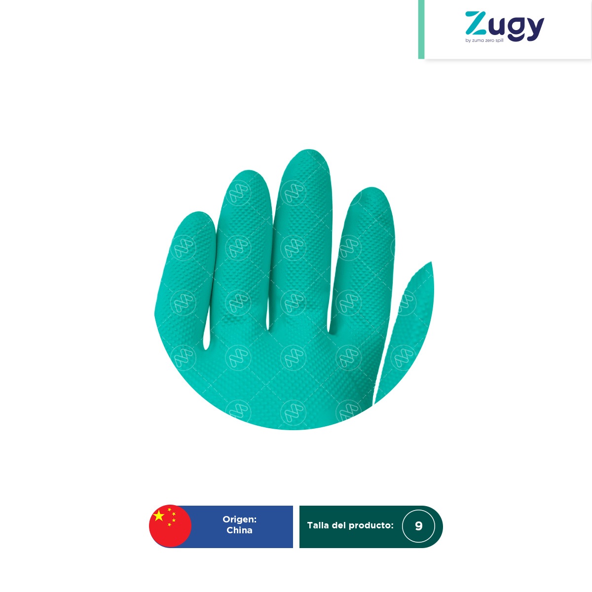 guantes de nitrilo para derrames talla 9 grosor 15 mm zugy 002