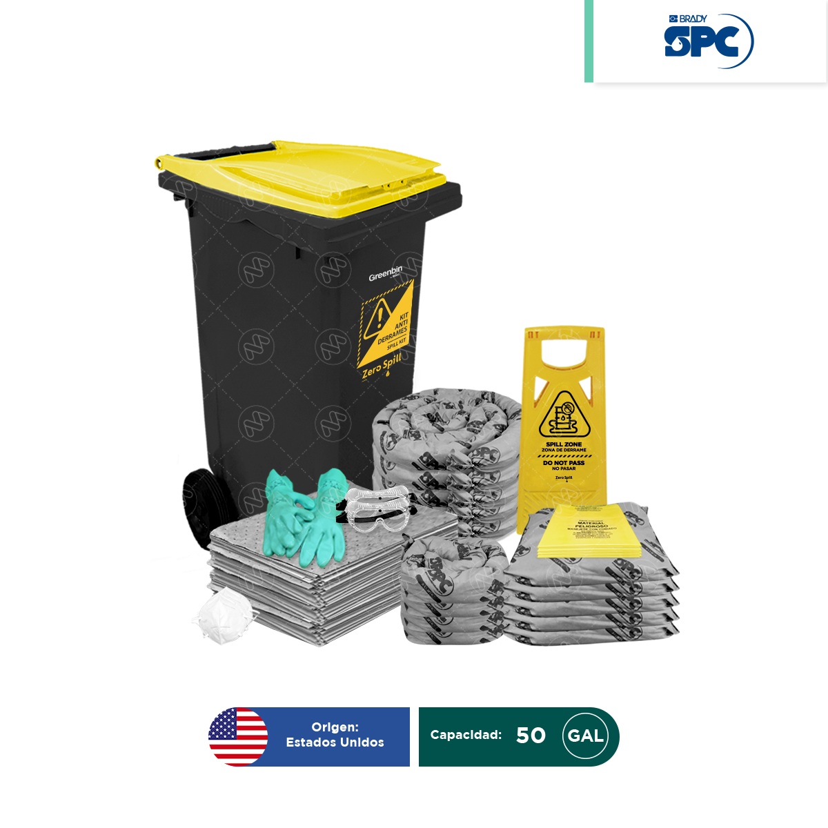 kit antiderrames movil 50 gal universal spc 003