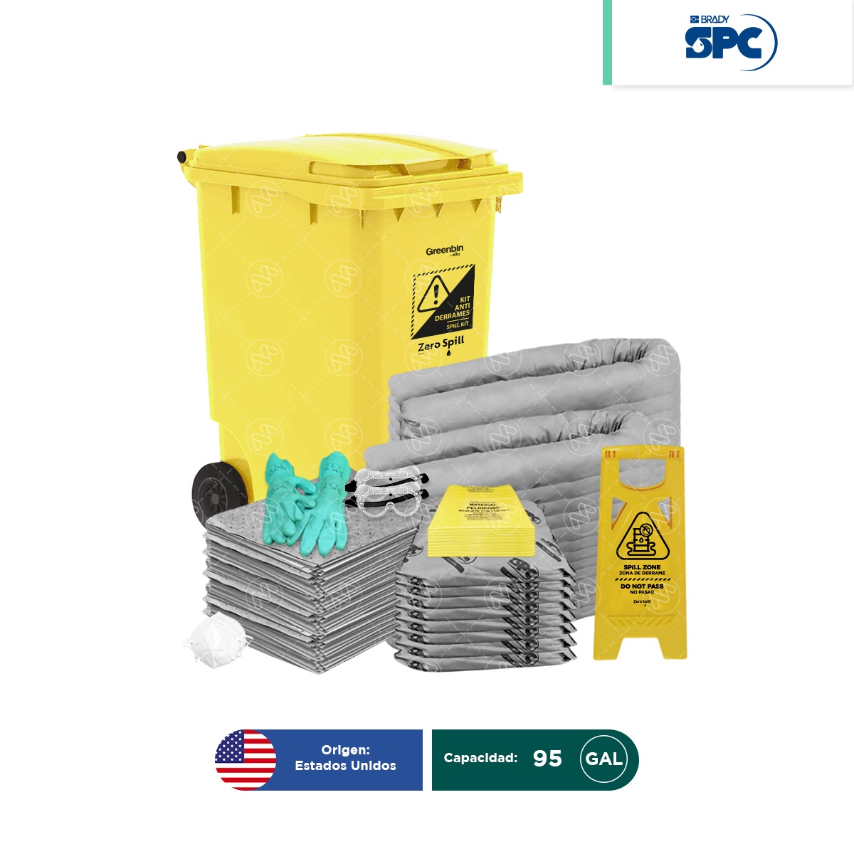 kit antiderrames movil universal no quimicos 95 gal spc 001