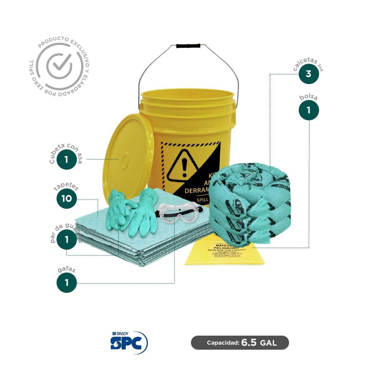 kit antiderrames portatil hazmat spc 6 5 gal 002