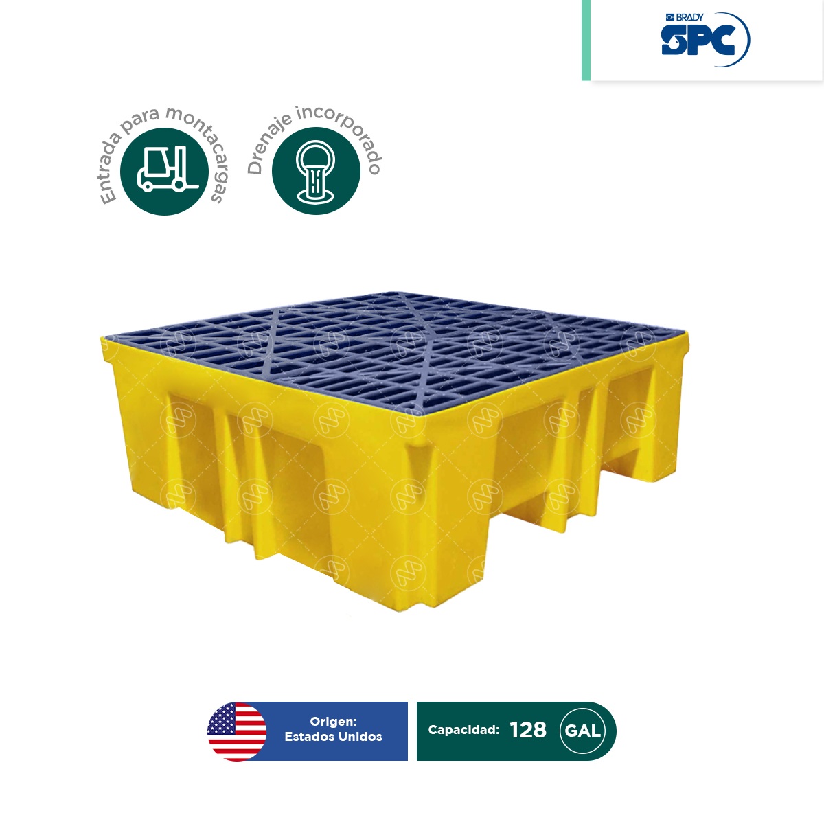 tarima antiderrames para 4 tambos spc 02
